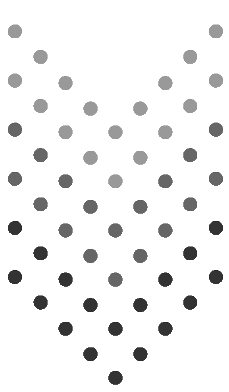 Gif of black arrows in chevron/demarcation shape pointing down in different shades of gray in a loop