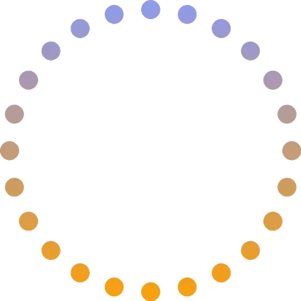 Gif of circles with different colors moving in a circle changing colors fluently